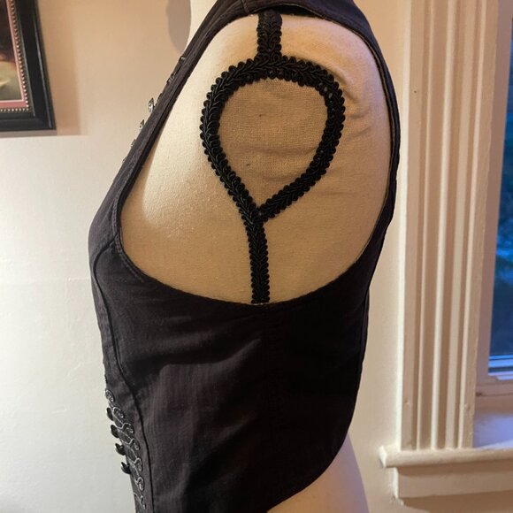 Free People Black Military-Style Vest – XS - Picture 2 of 5